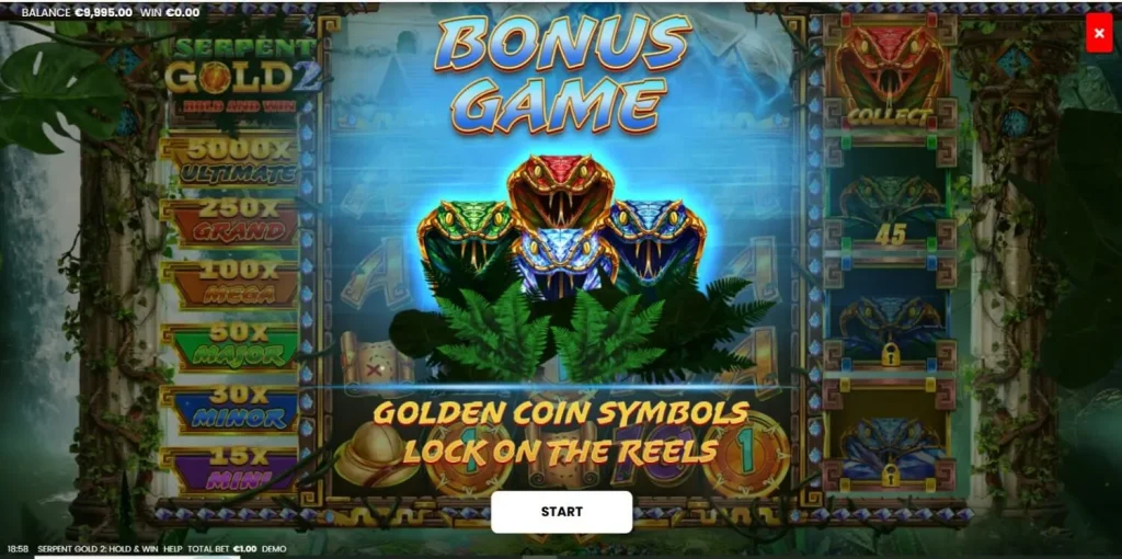 Bonus Serpent Gold: Hold & Win